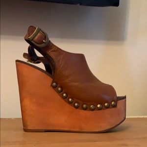 Jeffery Campbell, Wood platform , leather wedges